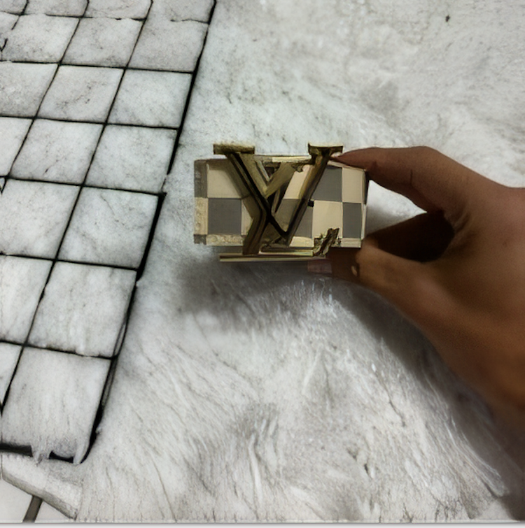 Cinto Masculino Dourado Quadriculado Estilo Luxo